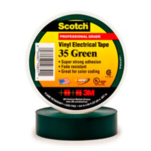 Cinta con Código de Color Eléctrica de Vinilo-Verde-3/4 pulg x 66 pies (19 mm x 20,1 m)